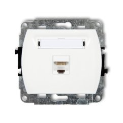 KARLIK Zásuvka počítačová jednoduchá 1xRJ45, 8-kontaktní hnedá metalická