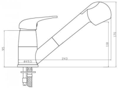 Kuchyňská baterie s výsuvným výtokem FIJI / FI-183.CH