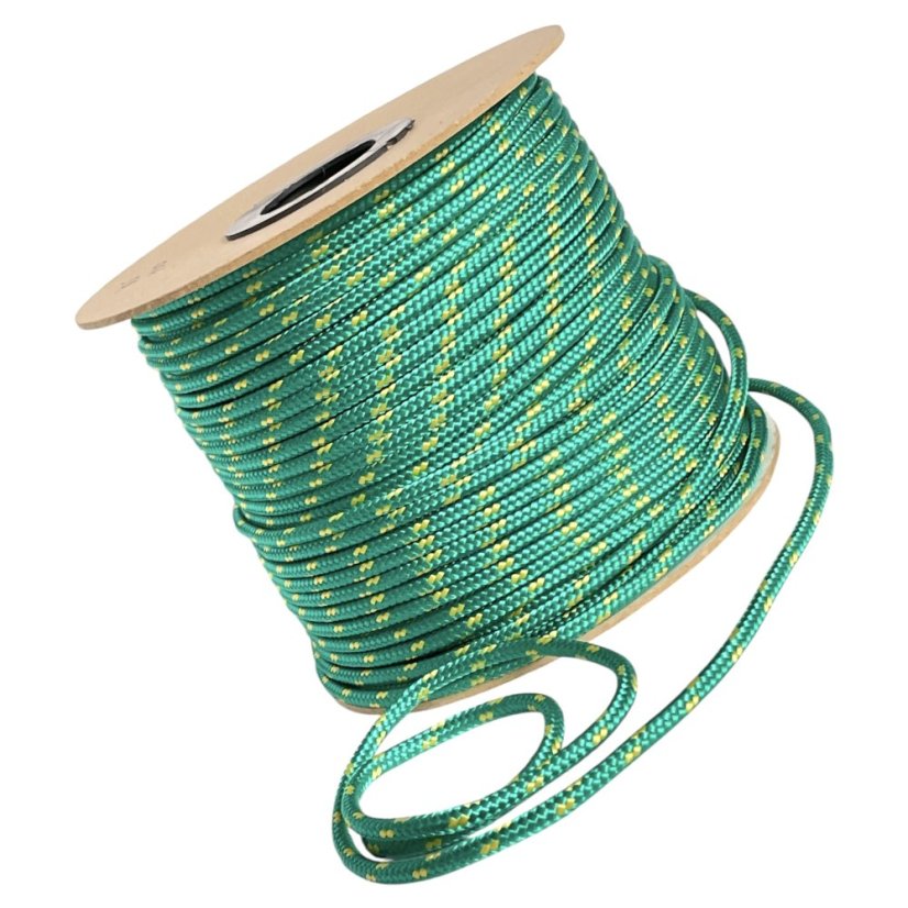 PPF 6 Polypropylenové lano pletené s jádrem - průměr 6mm, 100 metrů zelené