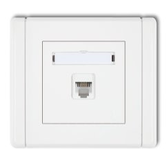 KARLIK Zásuvka telefonní jednoduchá 1xRJ12, 4-kontaktní béžová