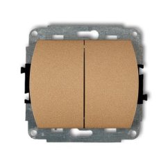 KARLIK Dvojitý vypínač zlatý metalický