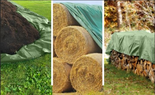 Krycí plachta zelená 4x5 m 90 g/m2 nepromokavá PE plachta s oky