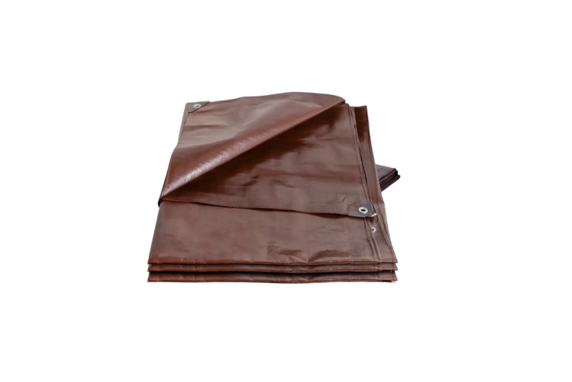 Zakrývací plachta hnědá extra silná 5x8m 200g/m2