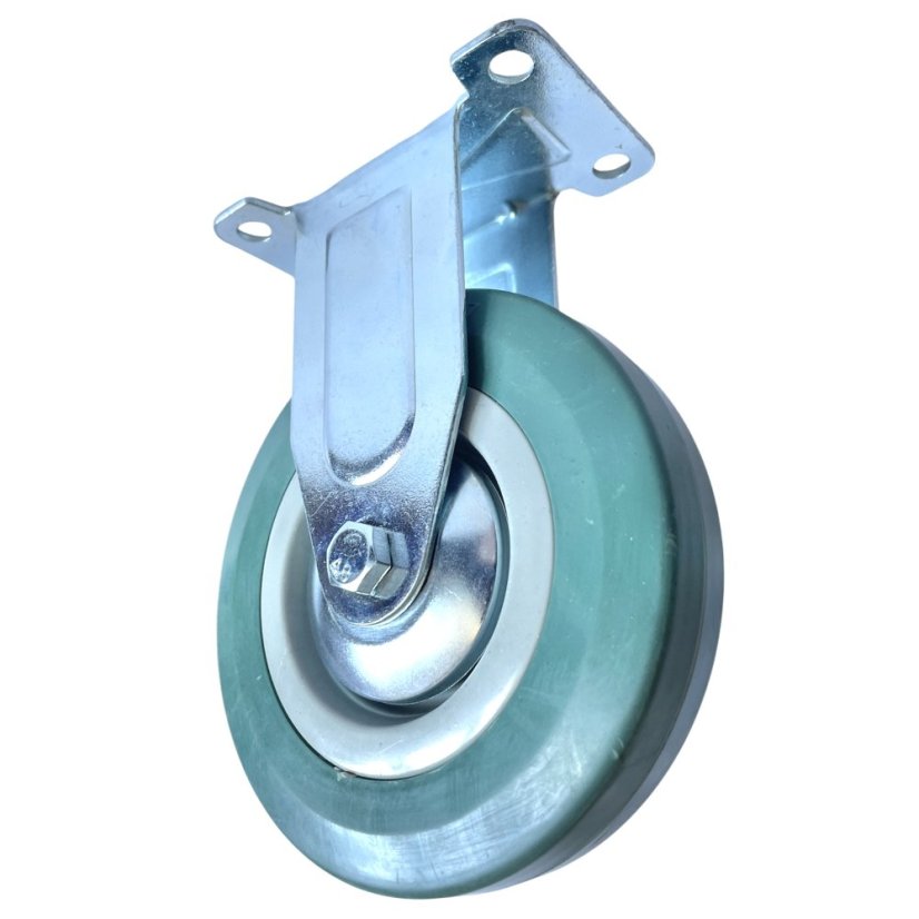 Pevné pojezdové kolo d125/80kg, šedý kaučuk, kluzné ložisko