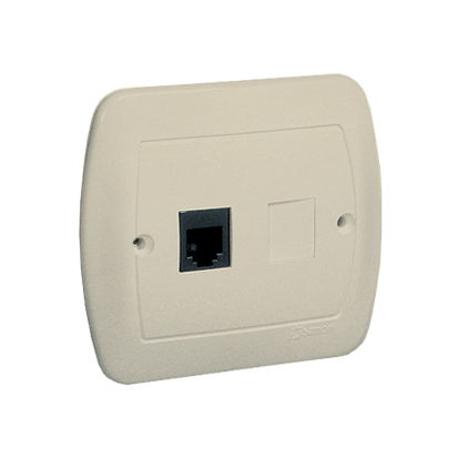 KONTAKT SIMON Zásuvka telefonní jednoduchá 1xRJ12, 4-kontaktní bílá