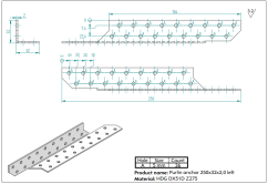 Trámová spojka levá LK5-L 250x32x2mm