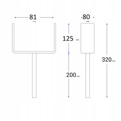 PSS 80 Patka sloupku široká 81x125x80x4mm
