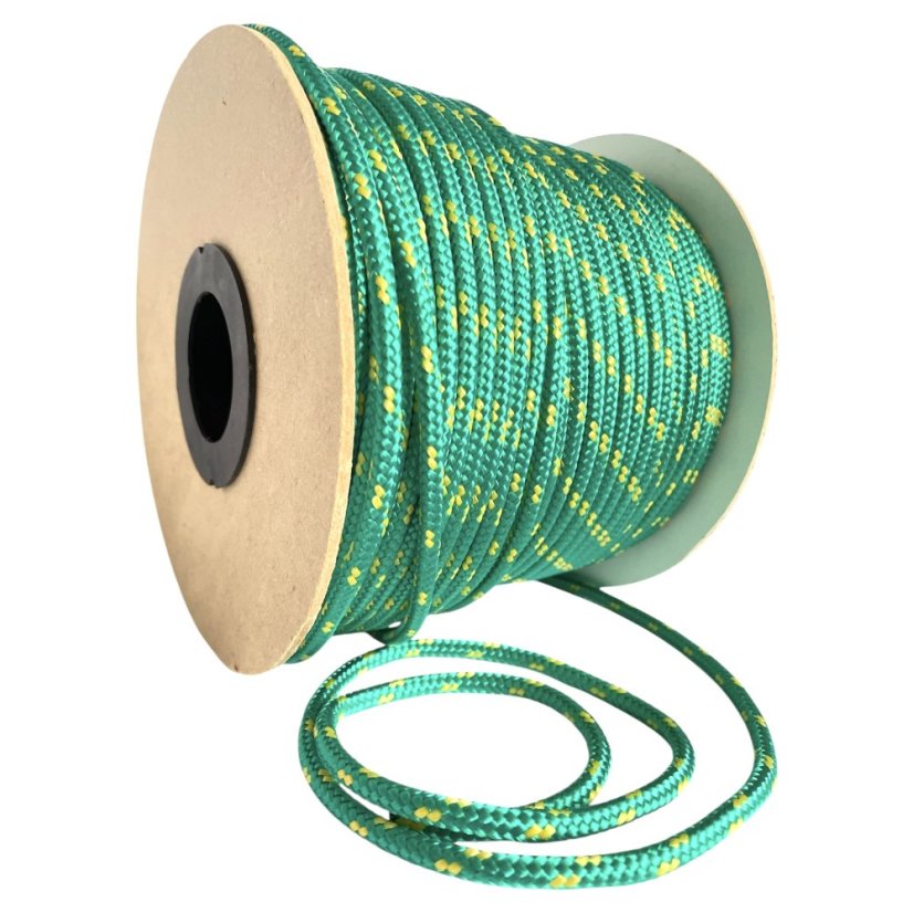 PPF 6 Polypropylenové lano pletené s jádrem - průměr 6mm, 100 metrů zelené