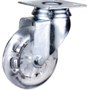 Otočné pojezdové kolo d75/100kg, transparentní, kluzné ložisko