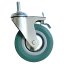 Otočné pojezdové kolo s brzdou d125/80kg, šedý kaučuk, kluzné ložisko, čep M12