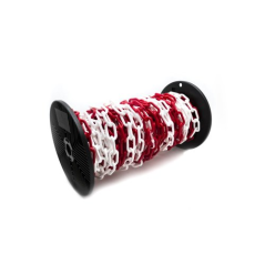 Řetěz plastový 8mm bílo-červený
