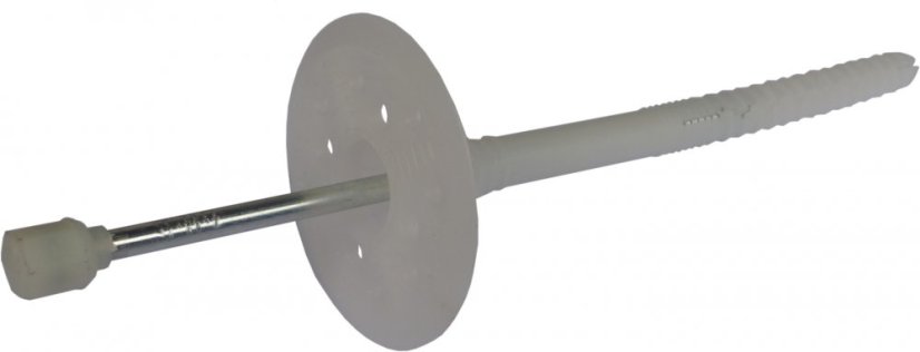 Talířová hmoždinka s kovovým trnem a plastovou hlavou 10x160 - 100ks