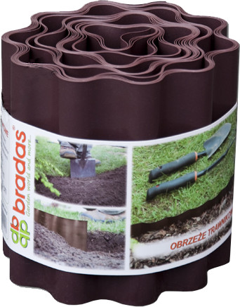 BRADAS Plastový obrubník - okraj trávníku hnědý 9mx100mm