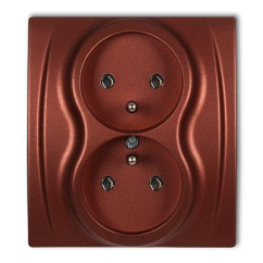 KARLIK Dvojitá zásuvka metalická hnědá