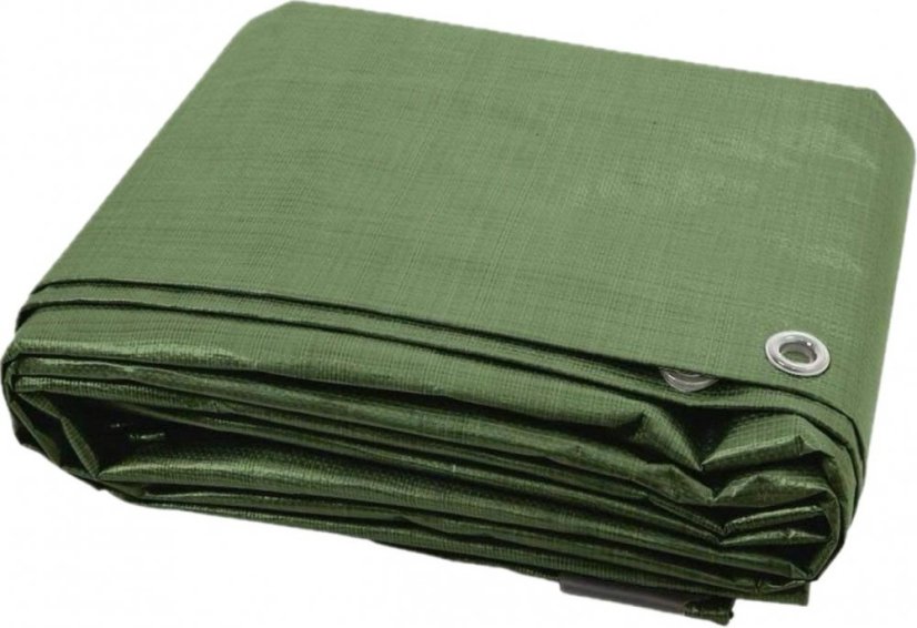 Krycí plachta zelená 4x5 m 90 g/m2 nepromokavá PE plachta s oky