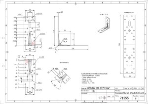 KP 15 Kątownik ciesielski z przetłoczeniem 170x170x65x2,5mm