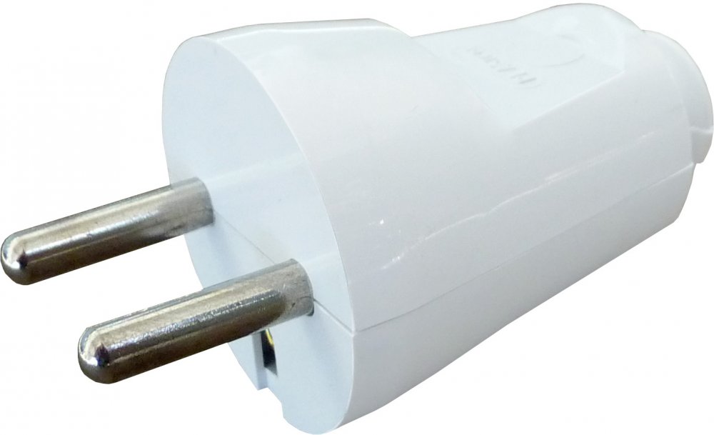 Zástrčka přímá s uzemněním bílá UniSchuko