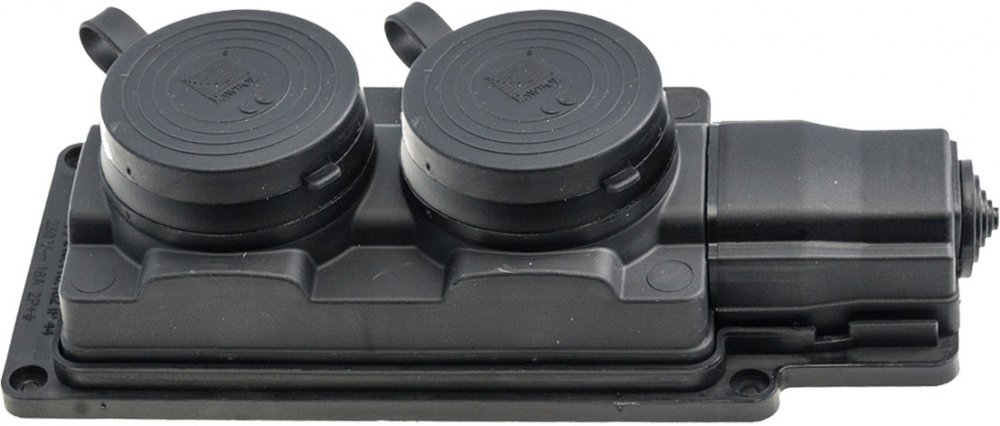 Zásuvka gumová IP44 - 2 zásuvky