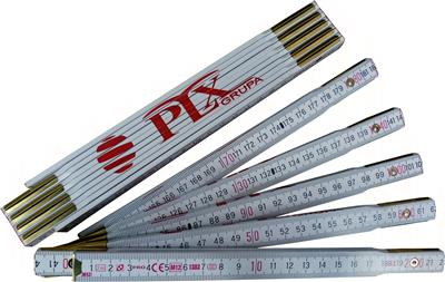 Bílý dřevěný skládací metr 2m PERFECT PLX