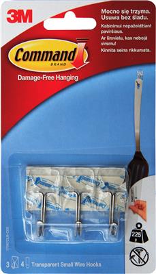 Průhledné háčky 3 ks