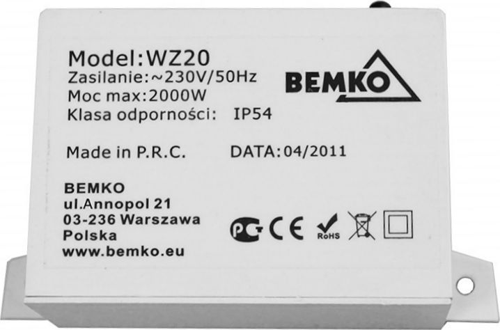 Soumrakový snímač 230V 50Hz 2000W