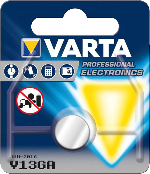 Knoflíková alkalická baterie LR44 V13GA VARTA