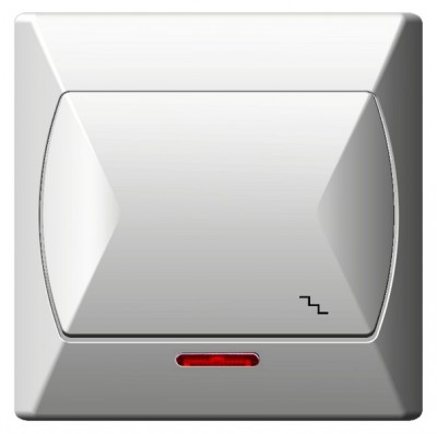 Schodištový vypínač podsvícený bílý