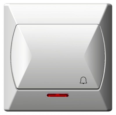 Zvonkový vypínač podsvícený bílý