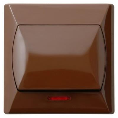 Jednoduchý vypínač podsvícený hnědý