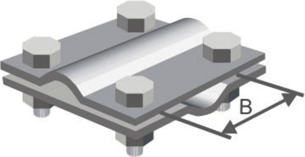 Podpěra vedení na střechy konektor d6/8 2xM8x20