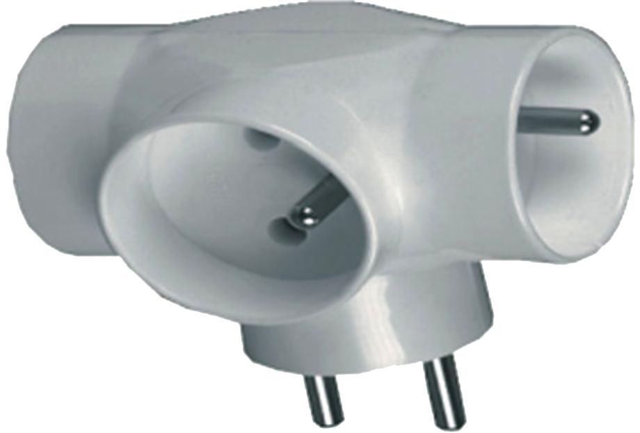 Rozbočka síťová kulatá 3 zásuvky