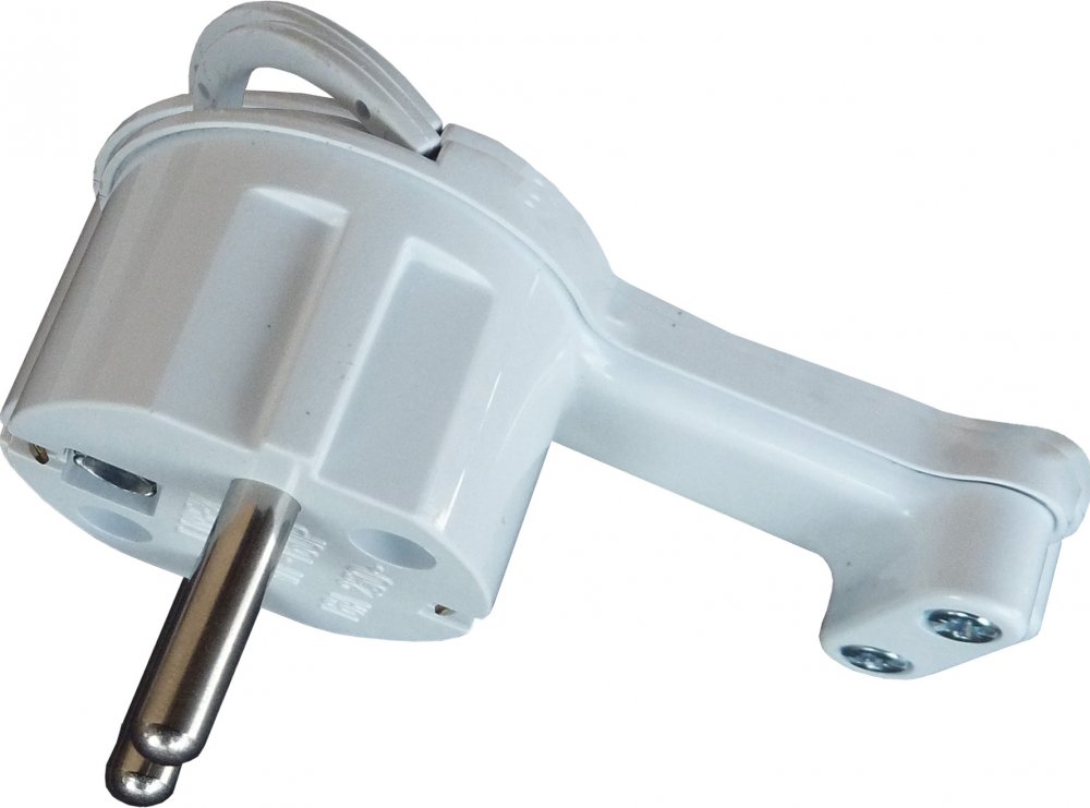 Zástrčka úhlová Unischuko bílá