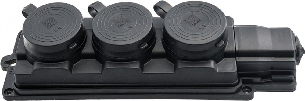 Zásuvka gumová IP44 - 3 zásuvky