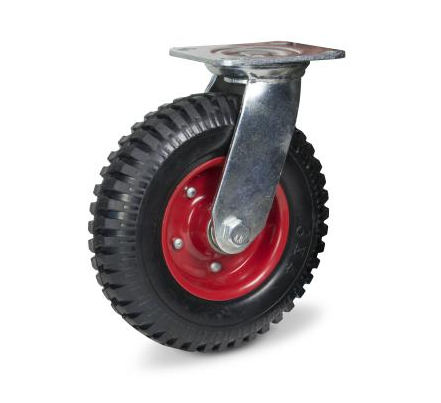 Levně Otočné pojezdové kolo s pneumatikou d200/120kg, černá guma, válečkové ložisko