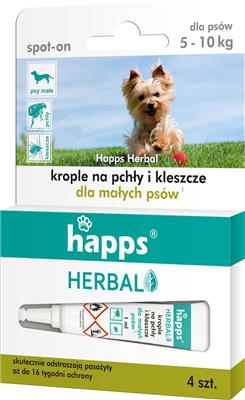 Levně Kapky proti blechám a klíšťatům HAPPS pro malé psy