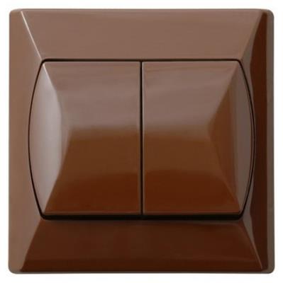 Dvojitý vypínač hnědý