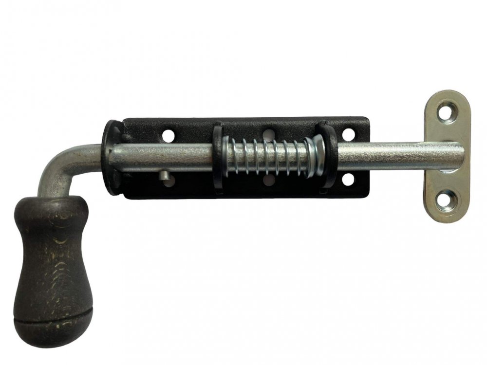 Levně WSPU 150c Zástrč pružinová s dřev. koncovkou černá 150x30mm